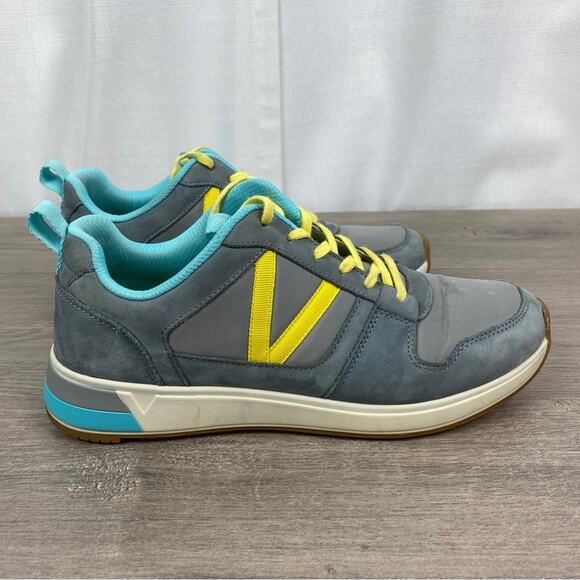 Vionic Gray With Yellow&Blue Detail Retro Vibe Rechelle Sneakers Sz.8 - Picture 8 of 15